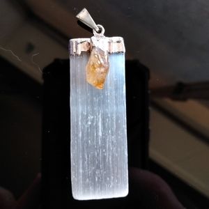 Selenite and Citrine Pendant
